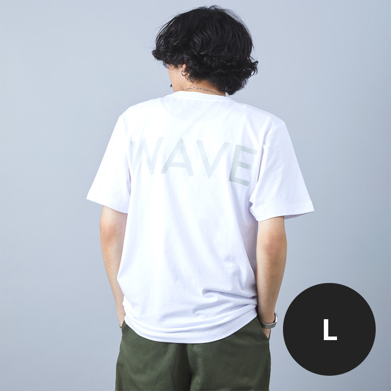 WAVE 点字モチーフ チャリティ Tシャツ WHITE Lサイズ BACK