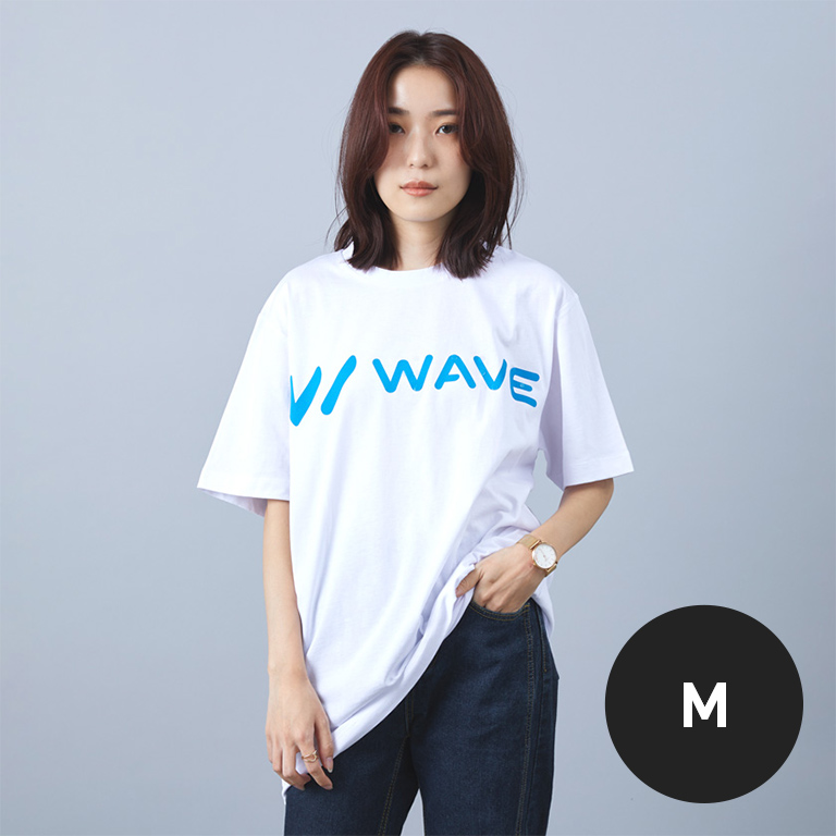 WAVEロゴ 点字モチーフ チャリティ Tシャツ WHITE Mサイズ BACK