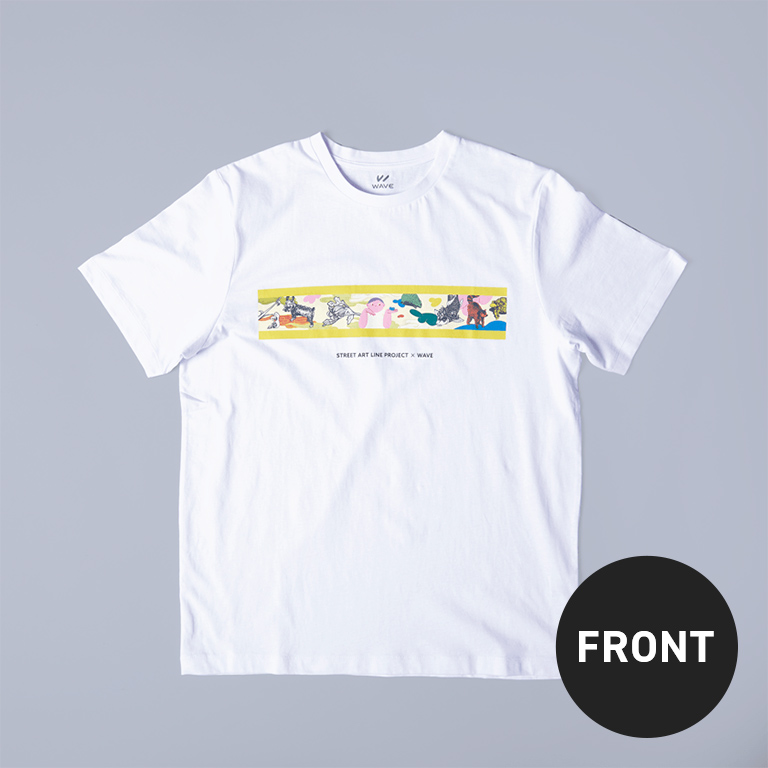 STREET ART LINE PROJECT×WAVE チャリティ Tシャツ WHITE
