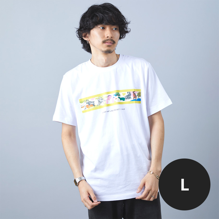 STREET ART LINE PROJECT×WAVE チャリティ Tシャツ WHITE Lサイズ BACK